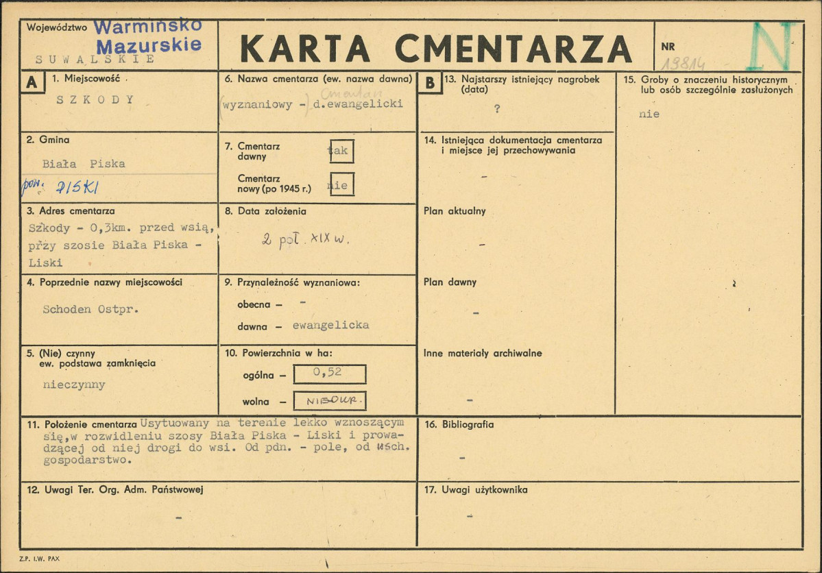 Karta cmentarza, skan nr 1