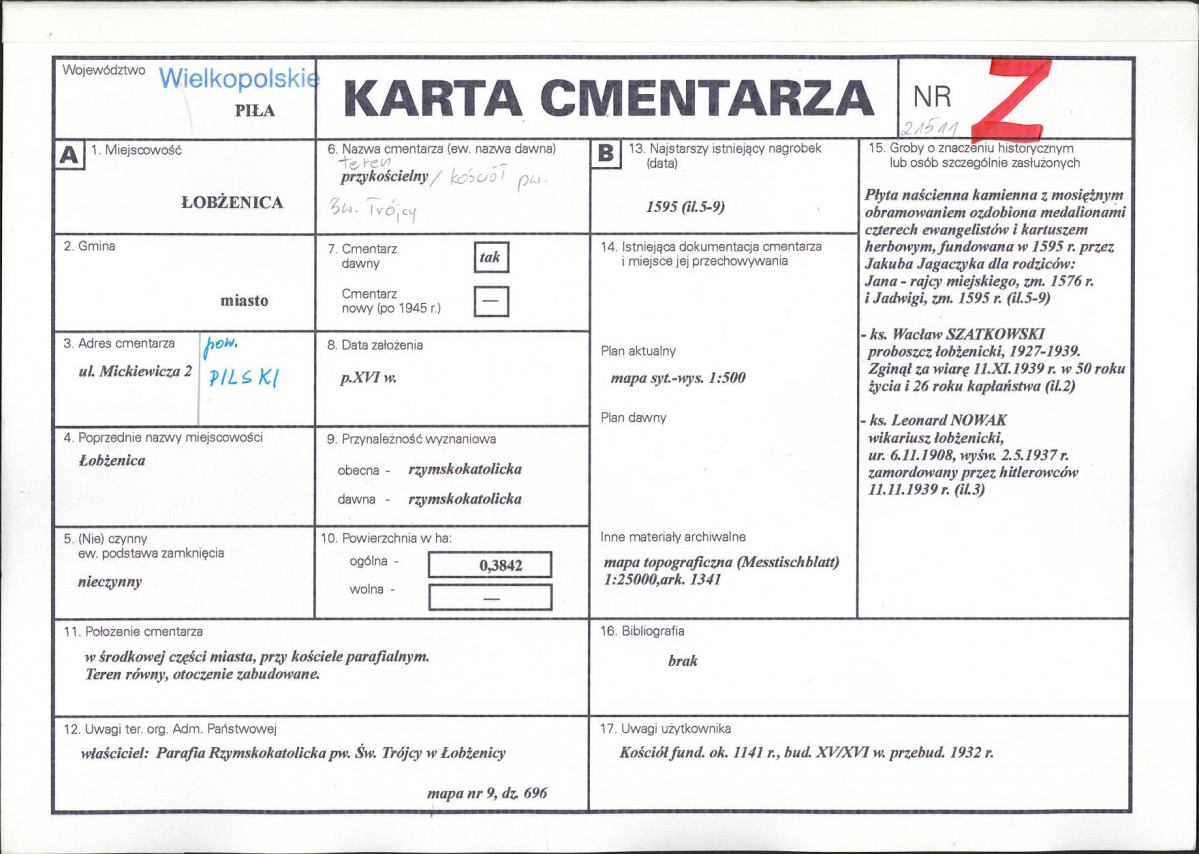 Karta cmentarza, skan nr 1