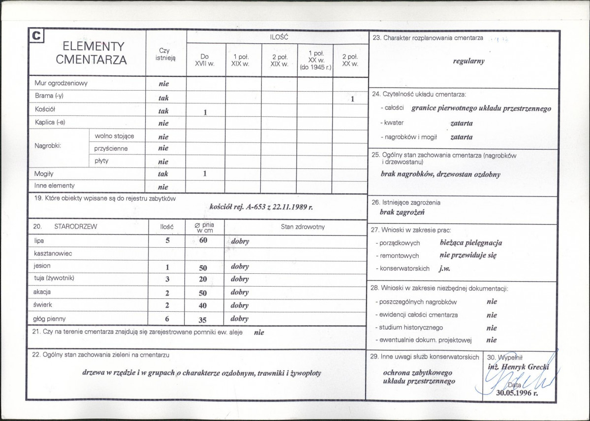 Karta cmentarza, skan nr 2