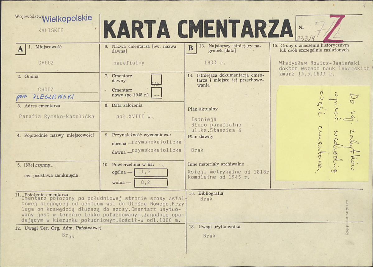 Karta cmentarza, skan nr 1