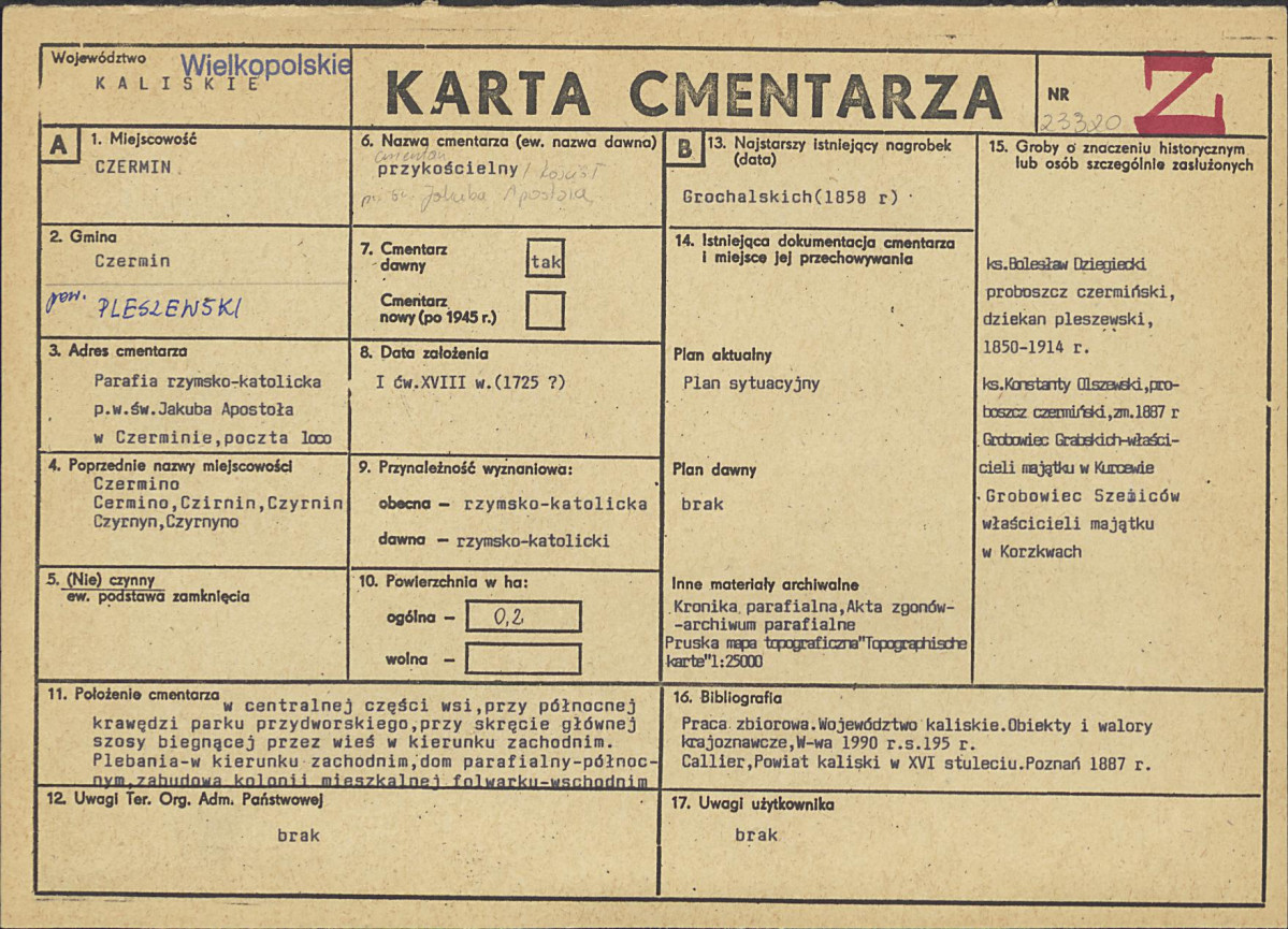 Karta cmentarza, skan nr 1