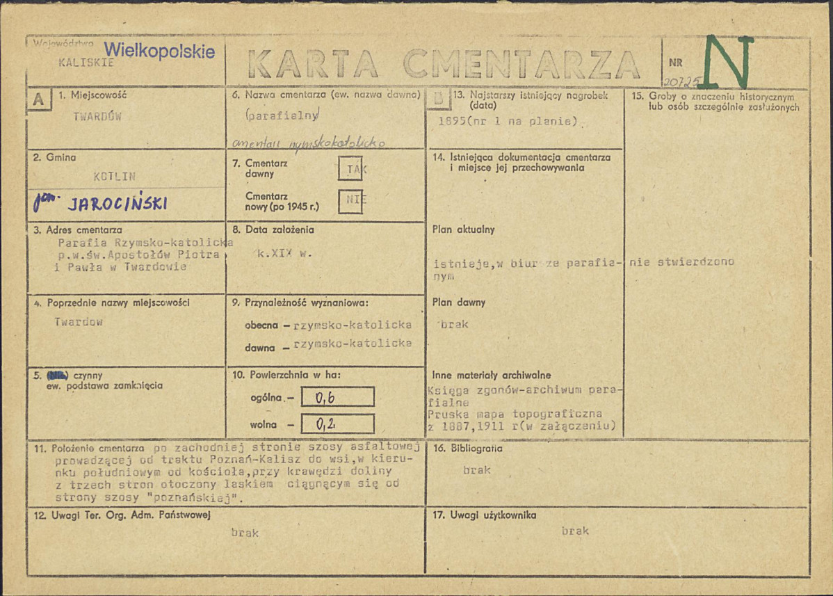 Karta cmentarza, skan nr 1