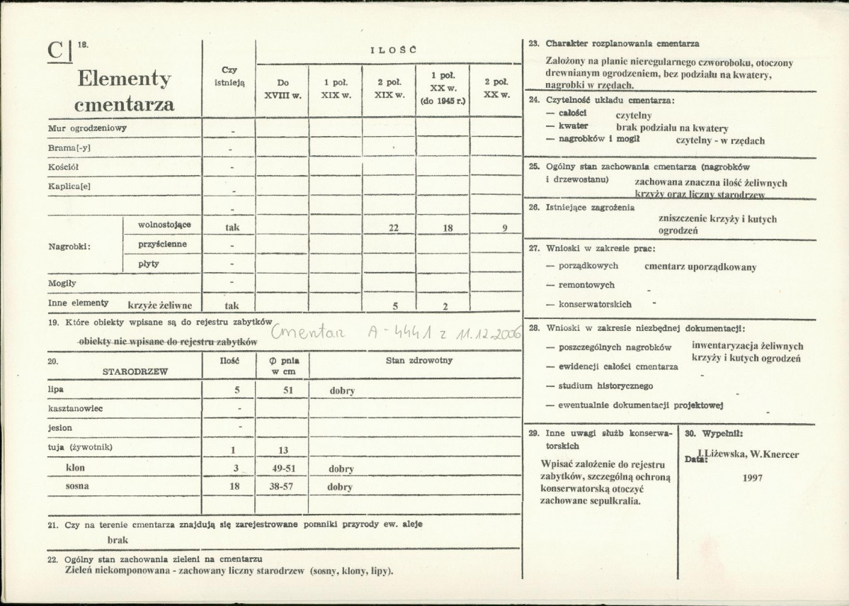 Karta cmentarza, skan nr 2