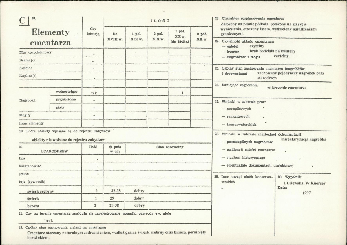 Karta cmentarza, skan nr 2