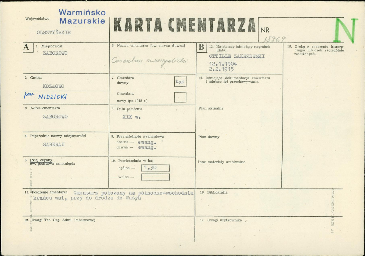 Karta cmentarza, skan nr 1