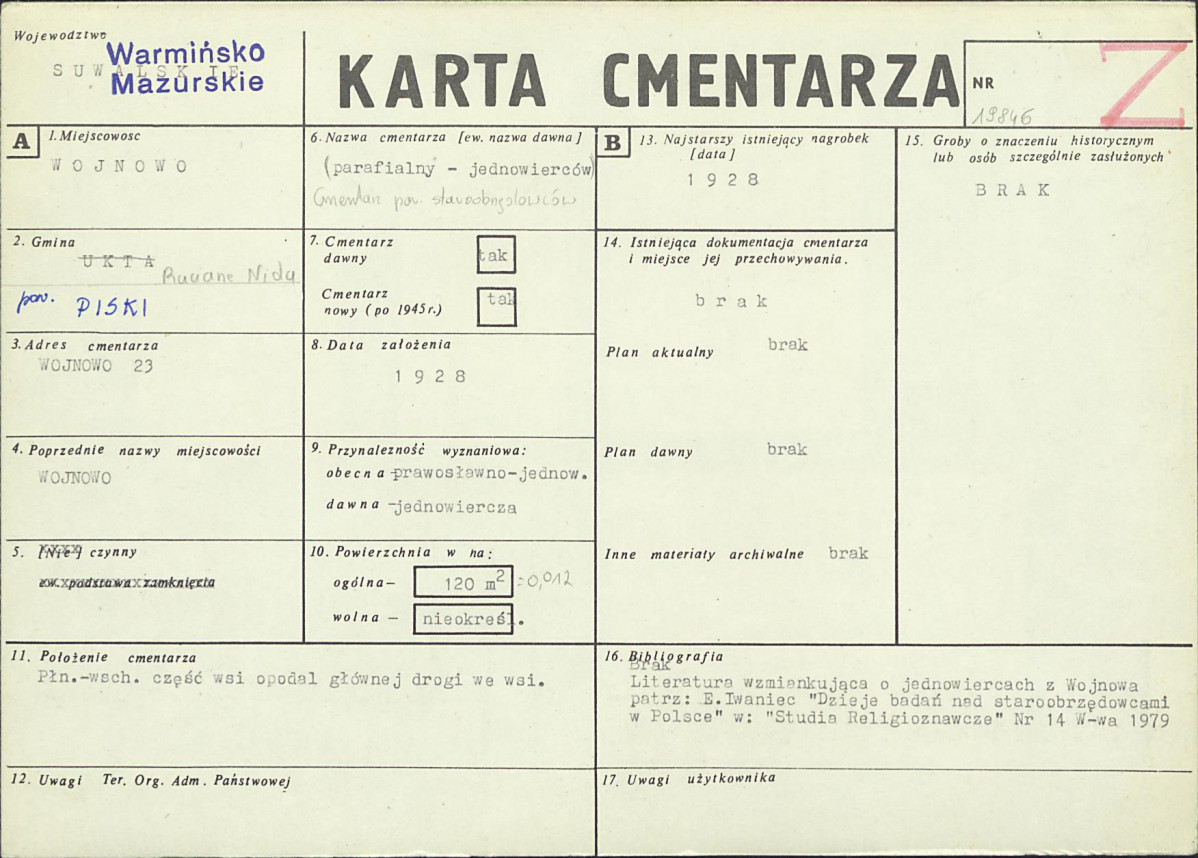 Karta cmentarza, skan nr 1