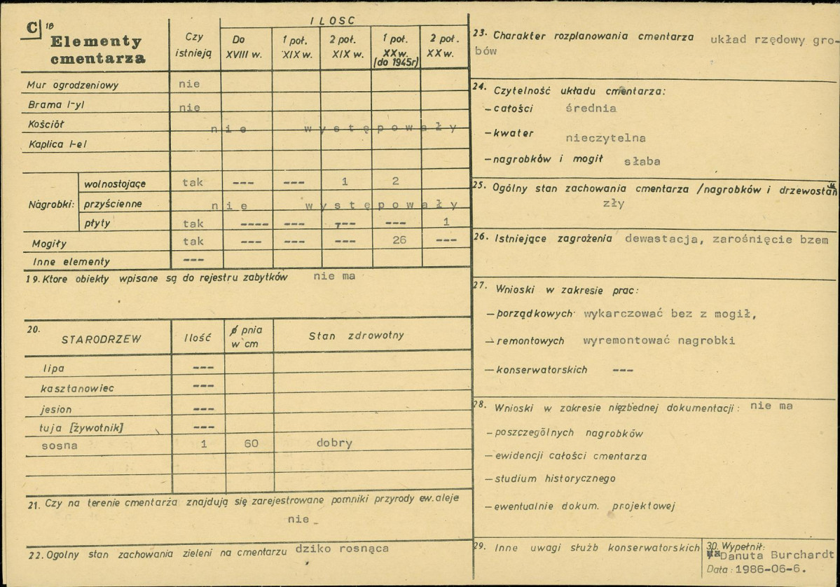 KC - Karta cmentarza, skan nr 2