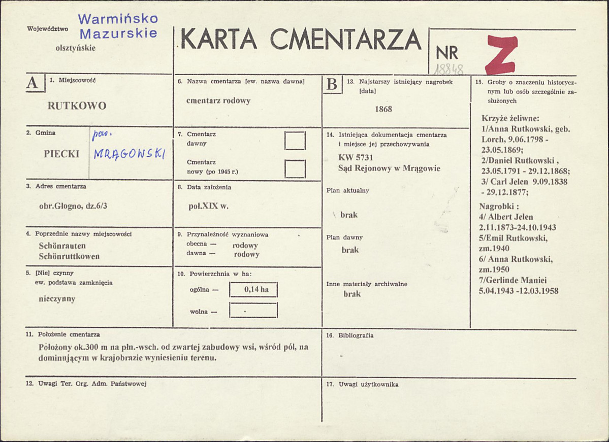 Karta cmentarza, skan nr 1