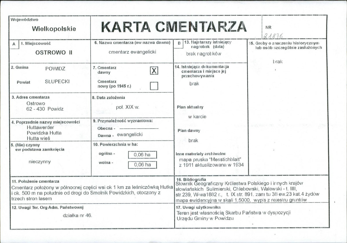 KC - Karta cmentarza, skan nr 1