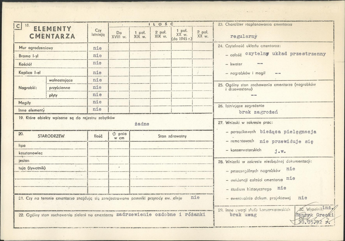 Karta cmentarza, skan nr 2