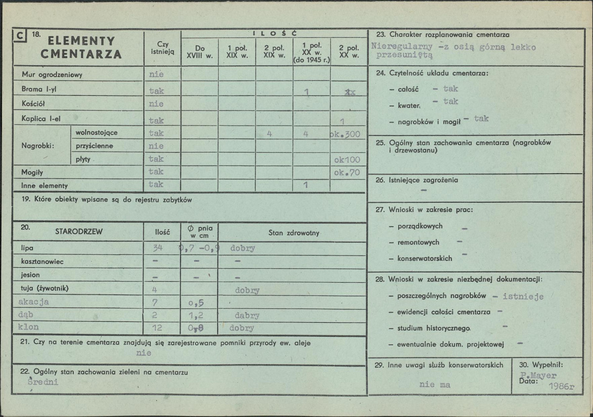 KC - Karta cmentarza, skan nr 2