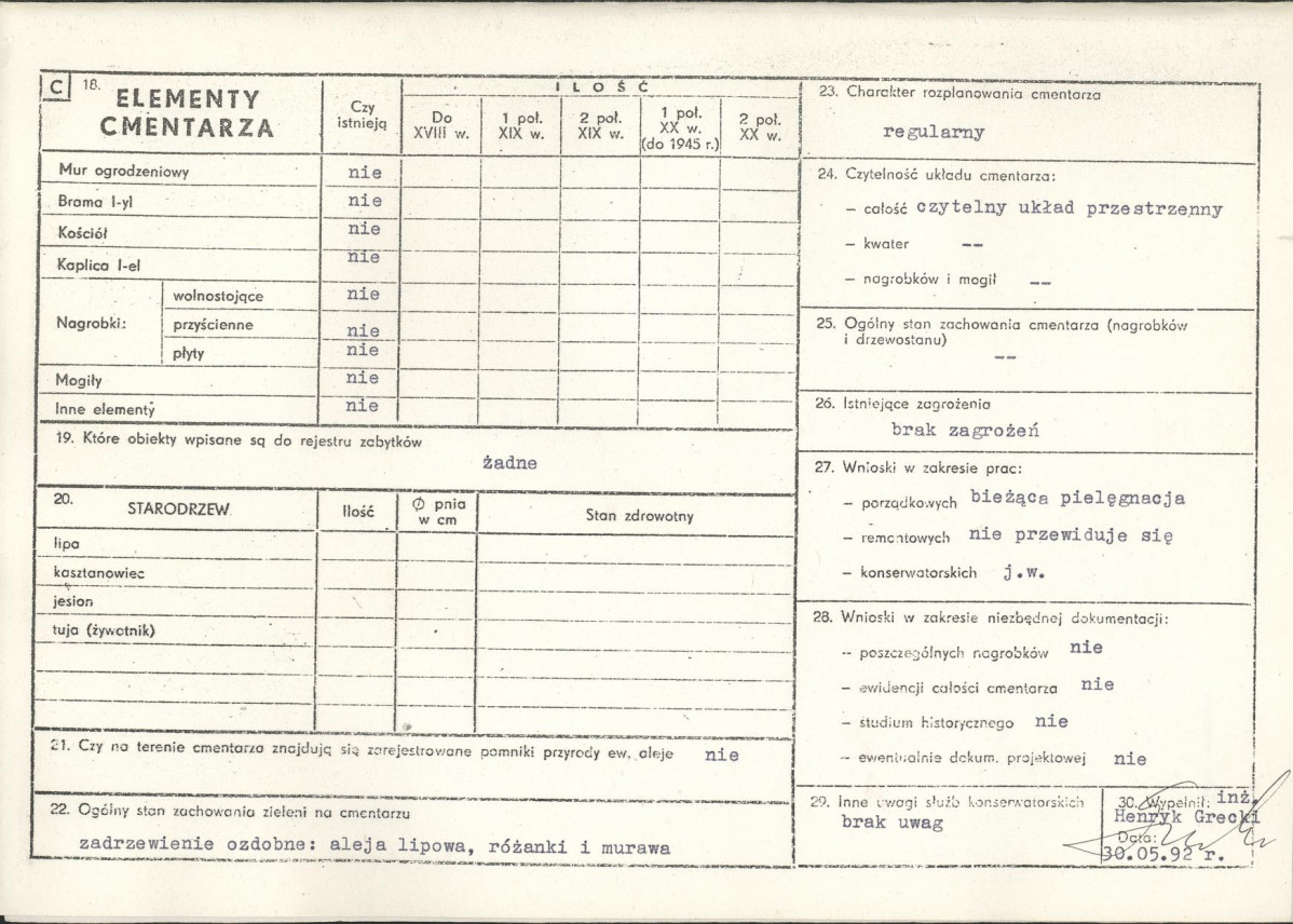 Karta cmentarza, skan nr 2