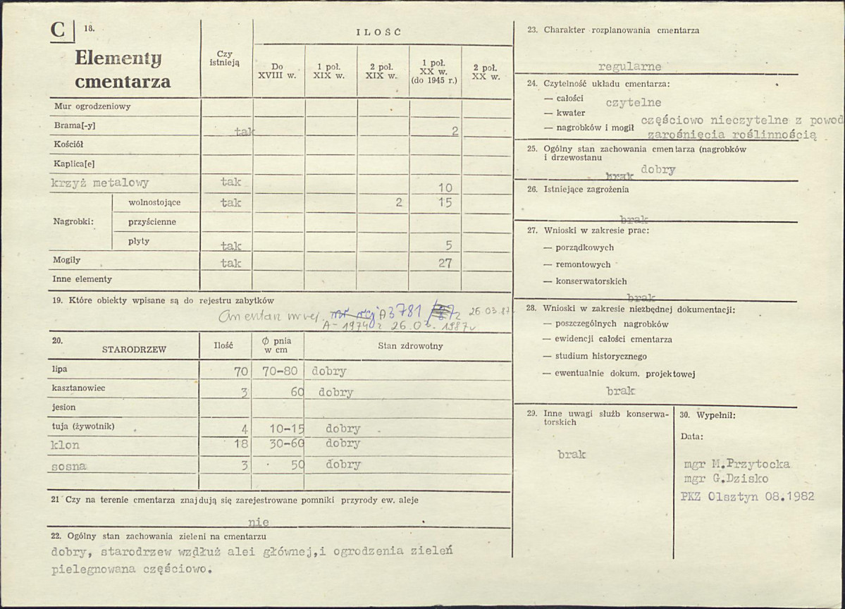 Karta cmentarza, skan nr 2
