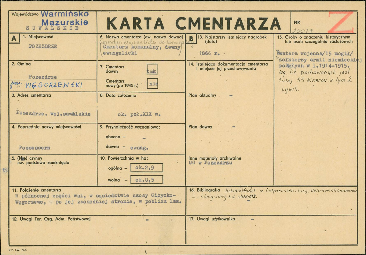 Karta cmentarza, skan nr 1