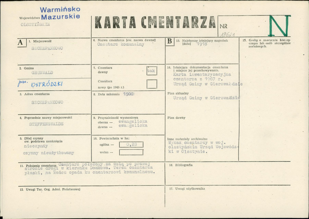 Karta cmentarza, skan nr 1