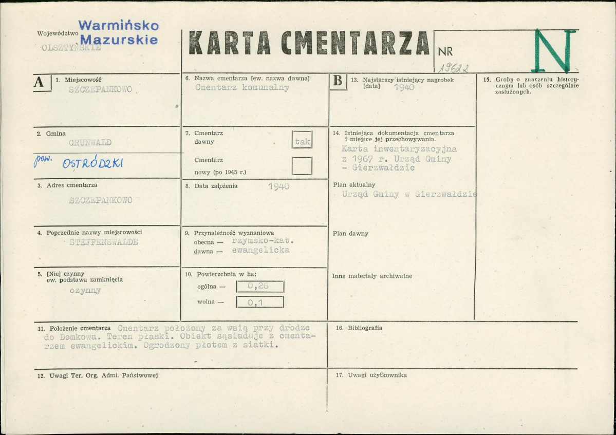 Karta cmentarza, skan nr 1