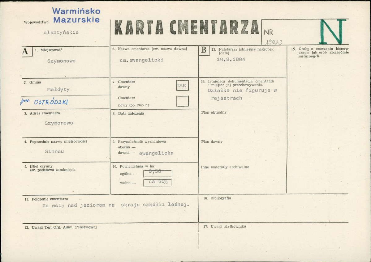 Karta cmentarza, skan nr 1
