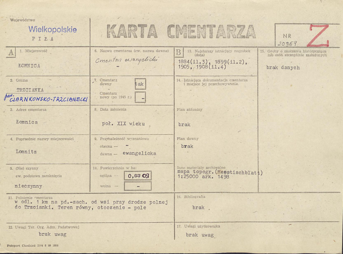 Karta cmentarza, skan nr 1