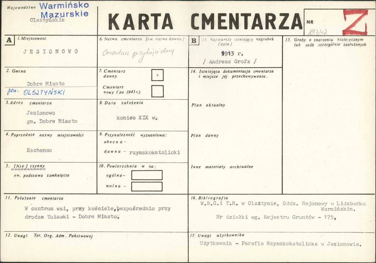 Karta cmentarza, skan nr 1