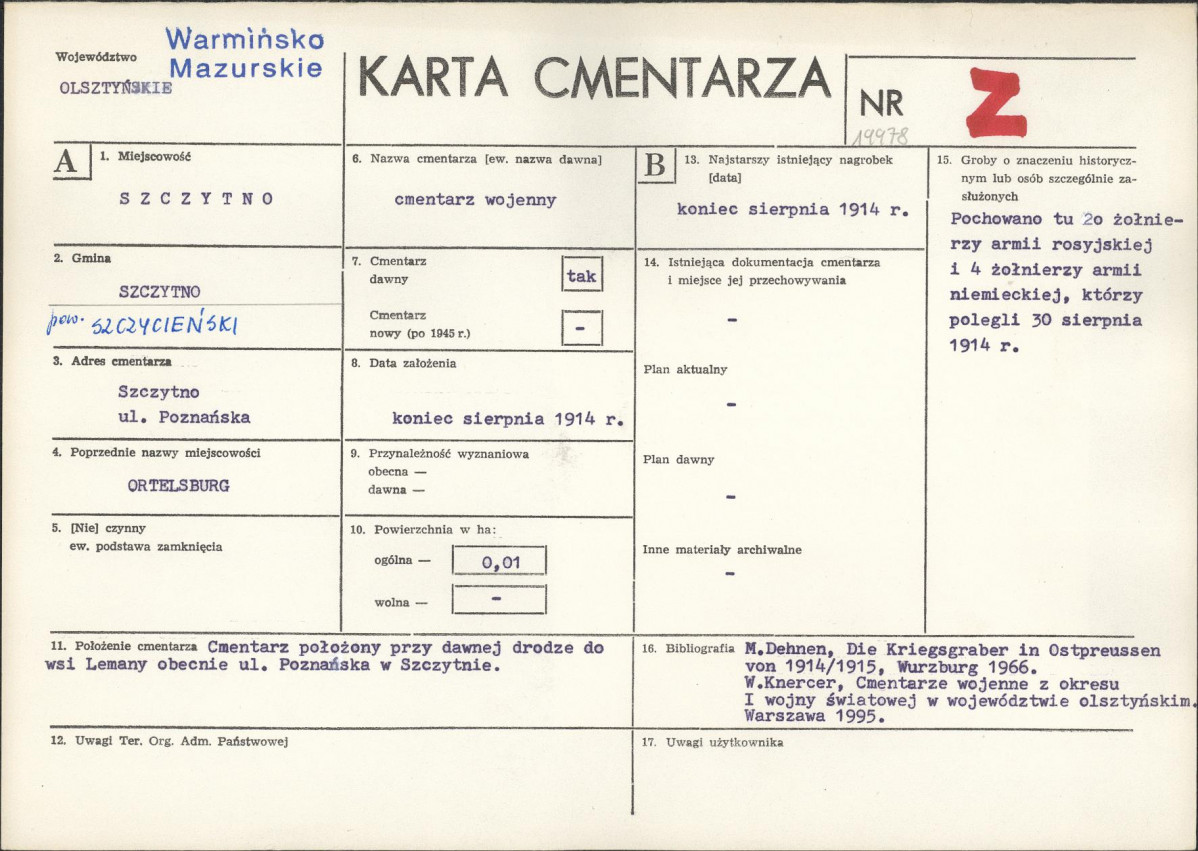 Karta cmentarza, skan nr 1