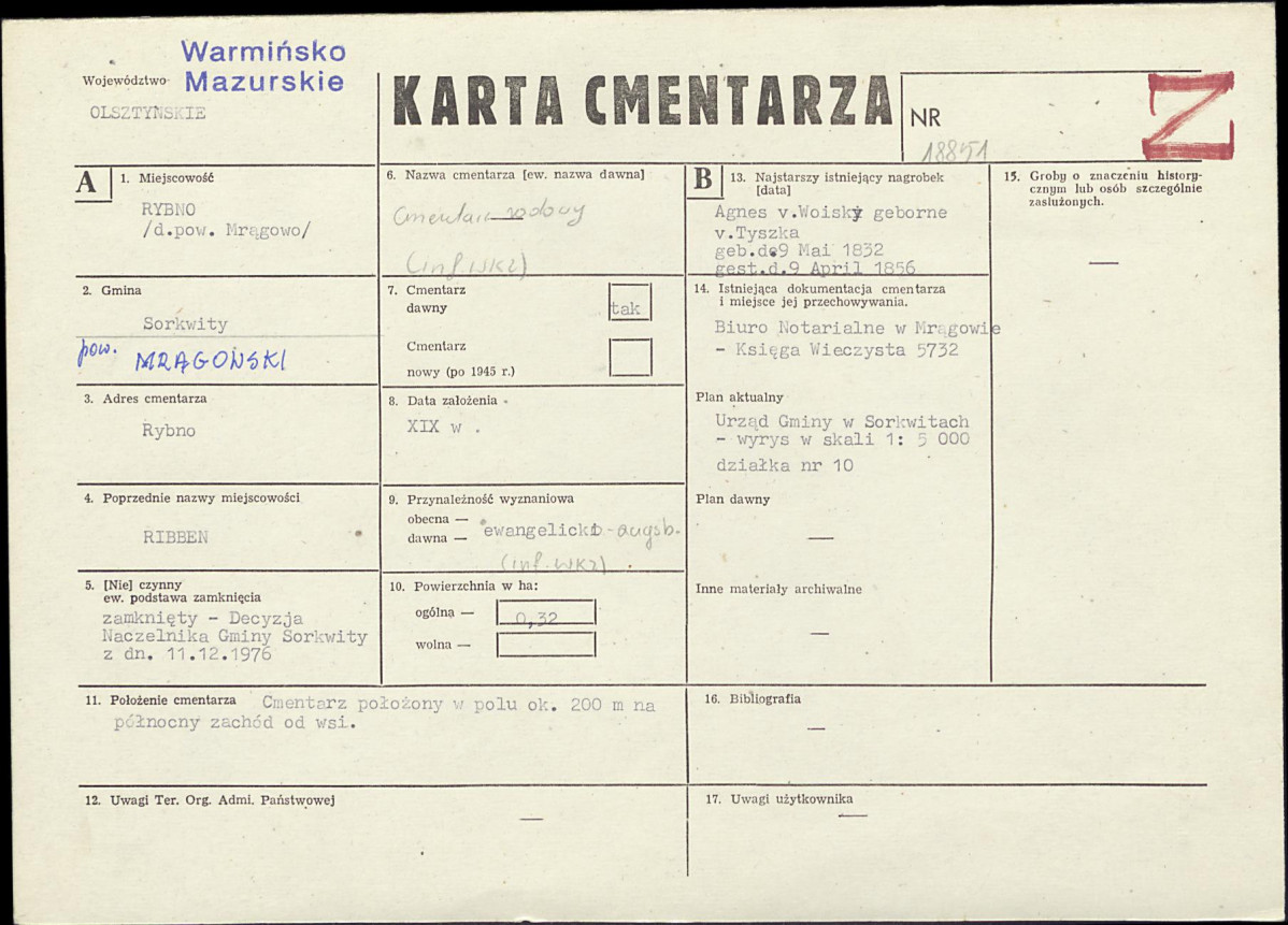 Karta cmentarza, skan nr 1