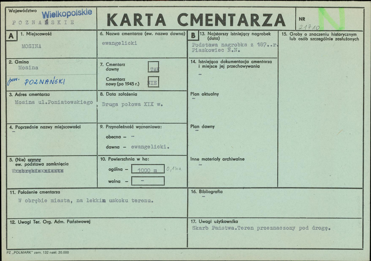 KC - Karta cmentarza, skan nr 1
