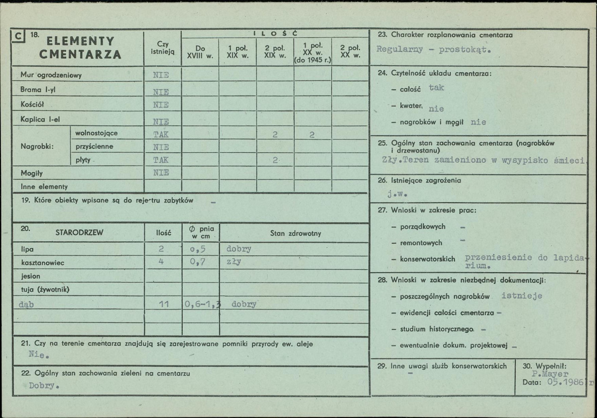 KC - Karta cmentarza, skan nr 2