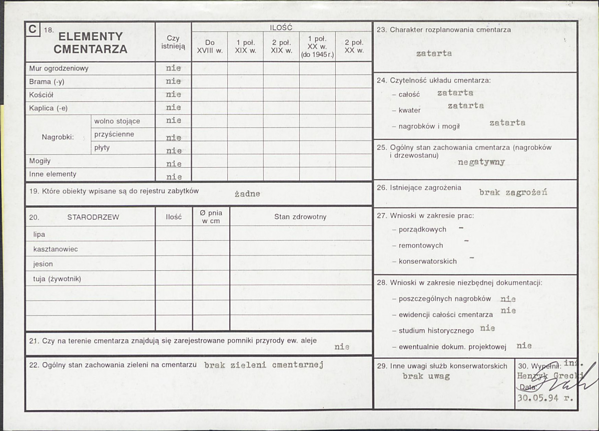 Karta cmentarza, skan nr 2