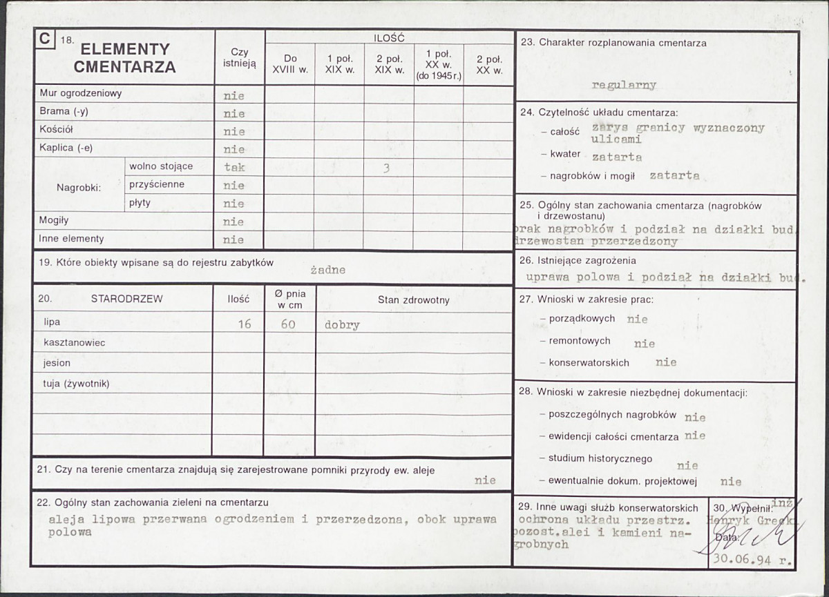 KC - Karta cmentarza, skan nr 2