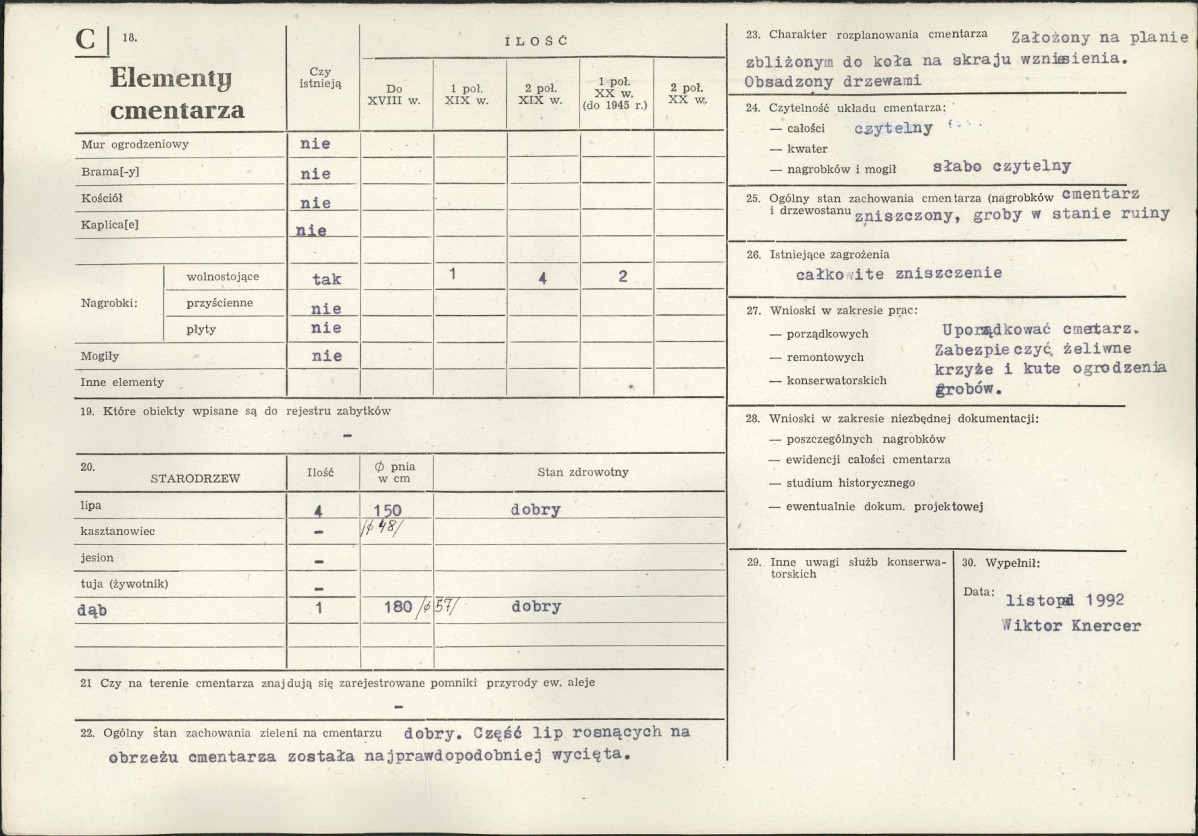 KC - Karta cmentarza, skan nr 2