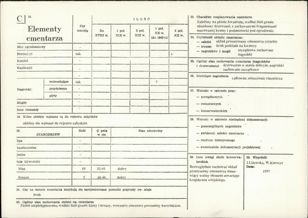 KC - Karta cmentarza, skan nr 2