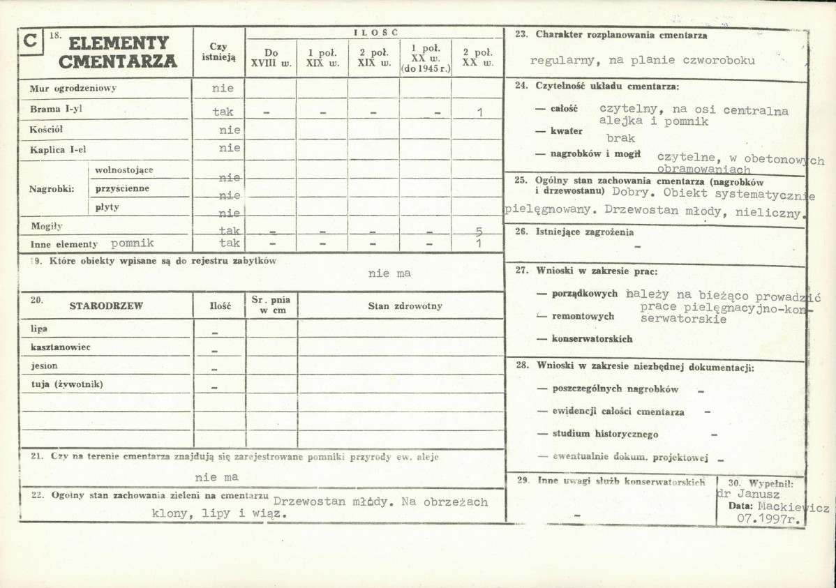 Karta cmentarza, skan nr 2