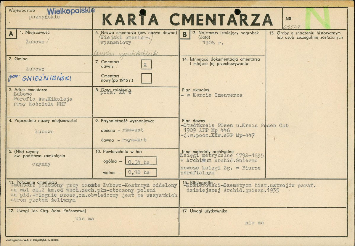 Karta cmentarza, skan nr 1