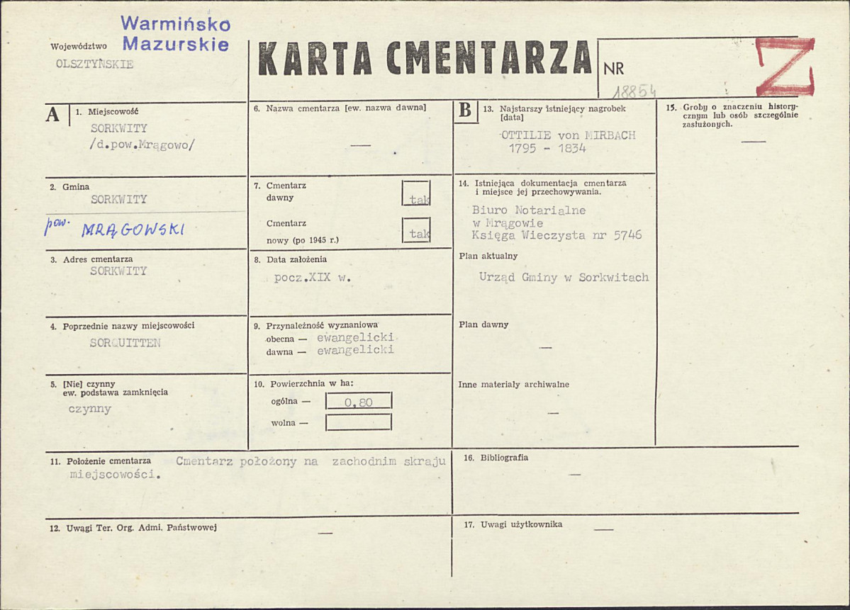 Karta cmentarza, skan nr 1