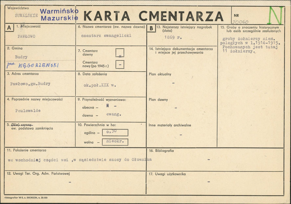 Karta cmentarza, skan nr 1