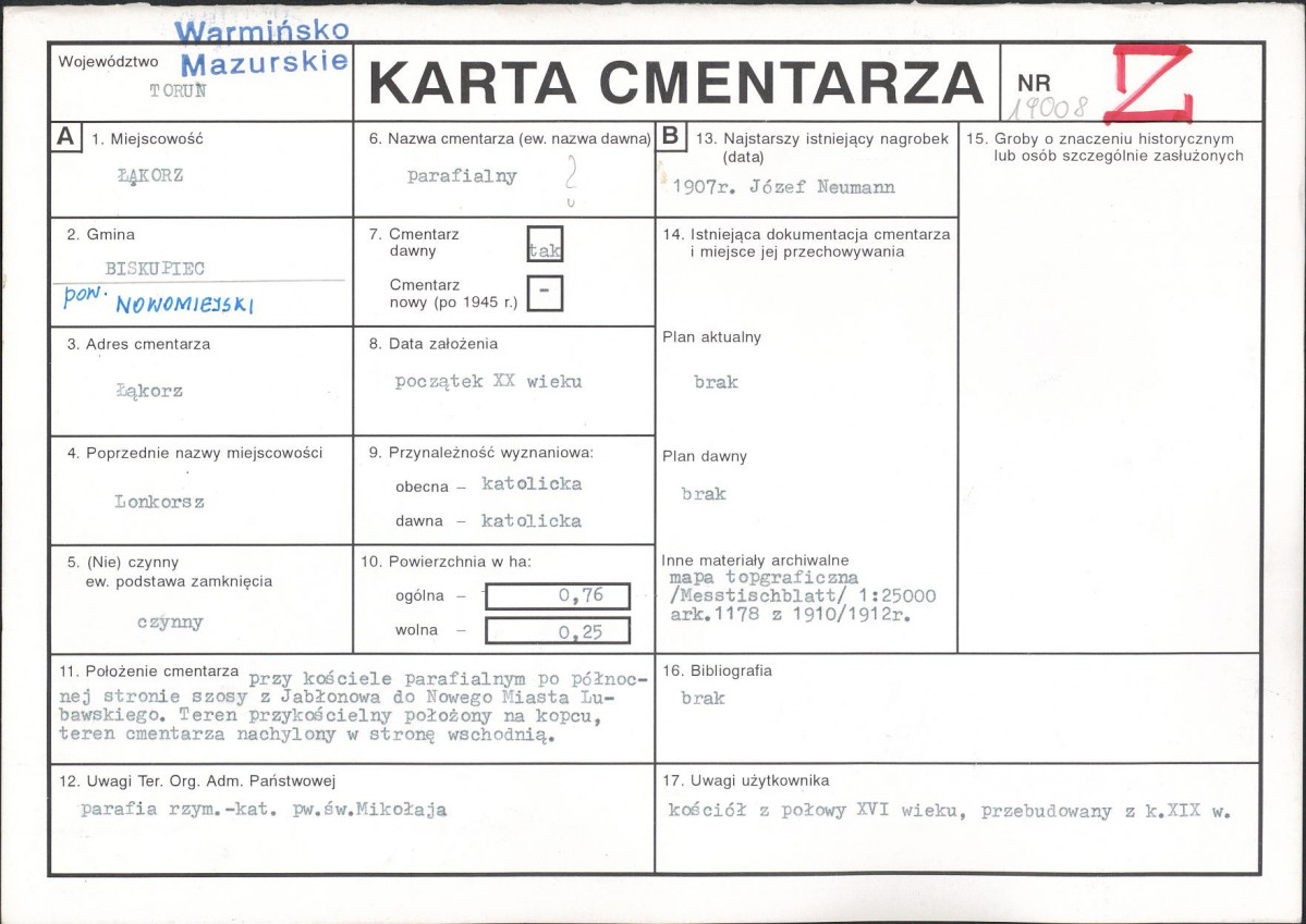 Karta cmentarza, skan nr 1