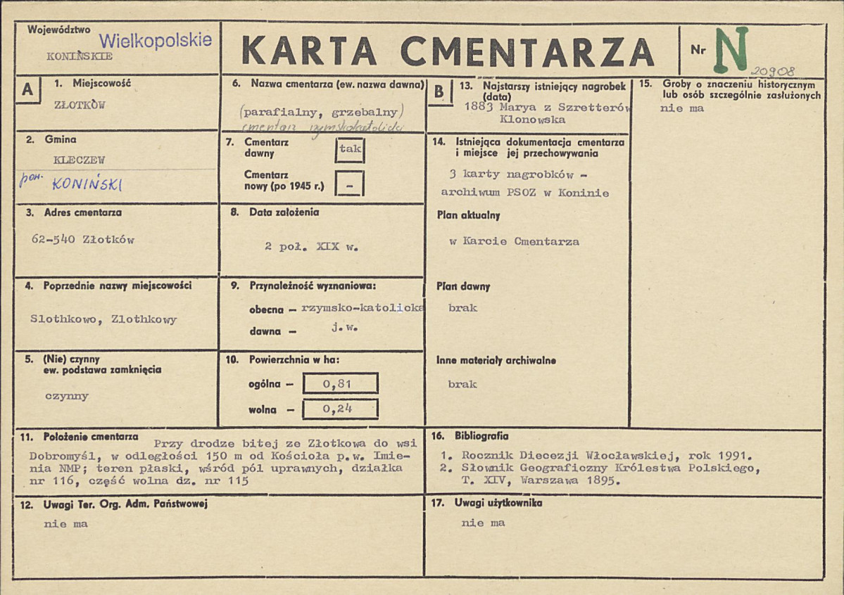 Karta cmentarza, skan nr 1