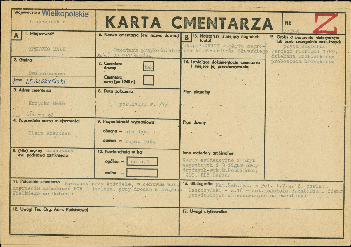Karta cmentarza, skan nr 1