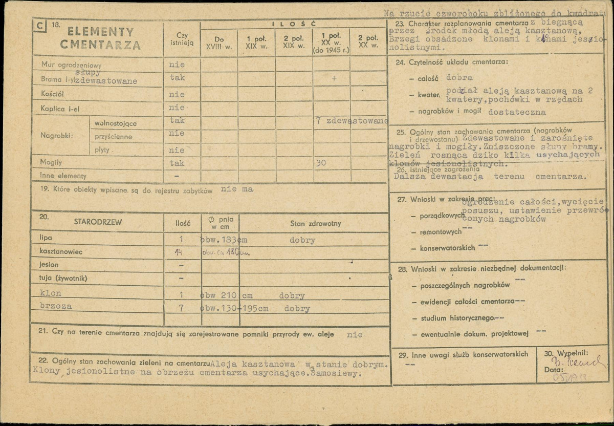 Karta cmentarza, skan nr 2