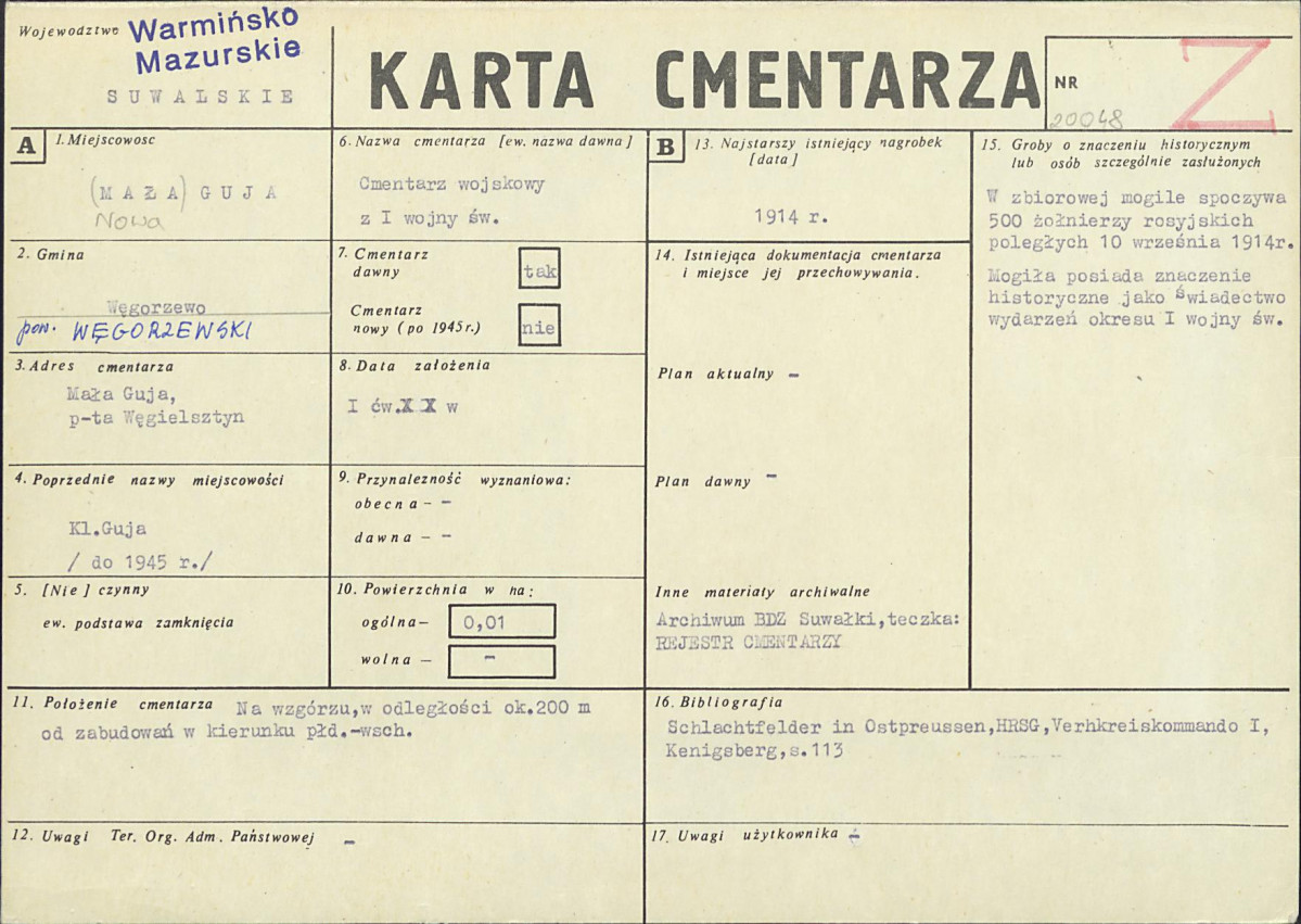 Karta cmentarza, skan nr 1