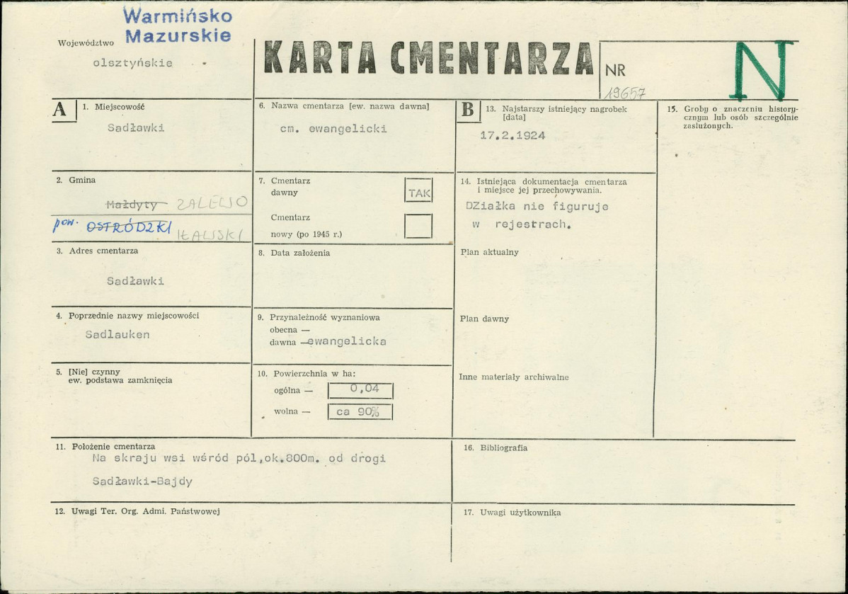 KC - Karta cmentarza, skan nr 1