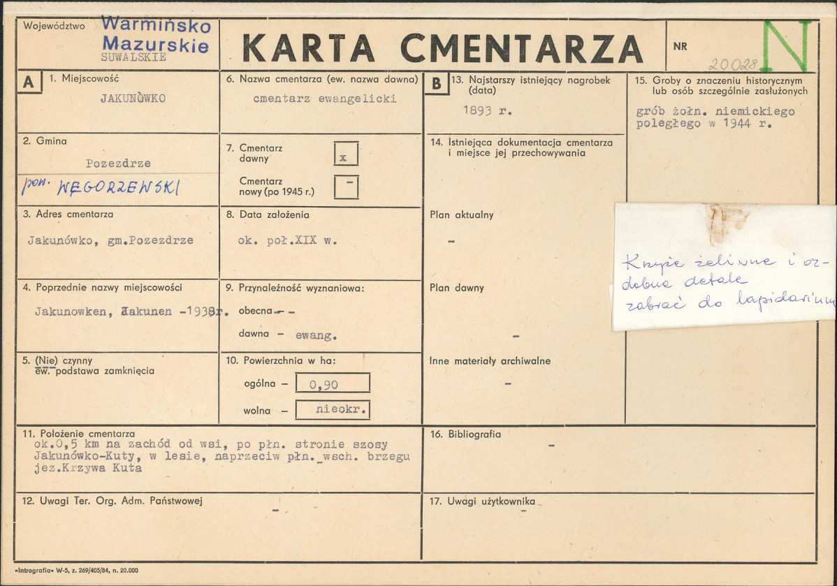 Karta cmentarza, skan nr 1