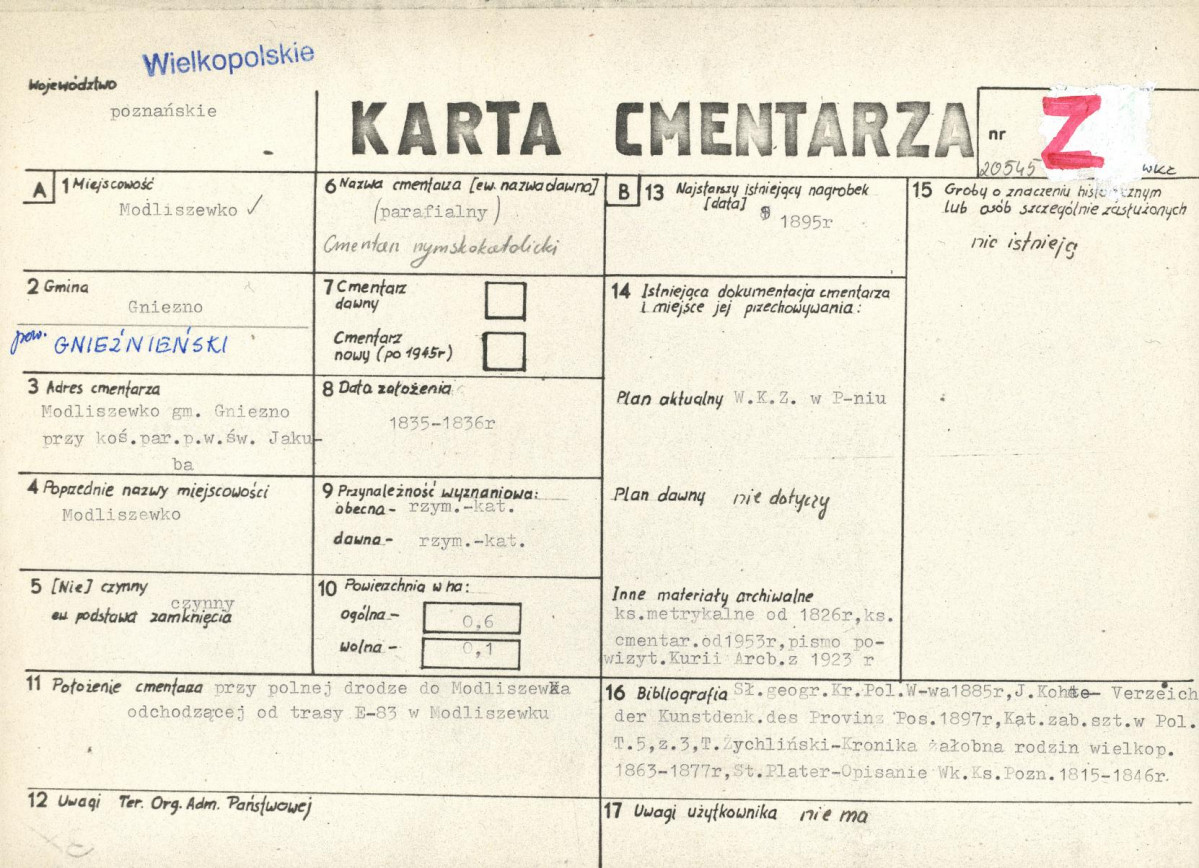 Karta cmentarza, skan nr 1