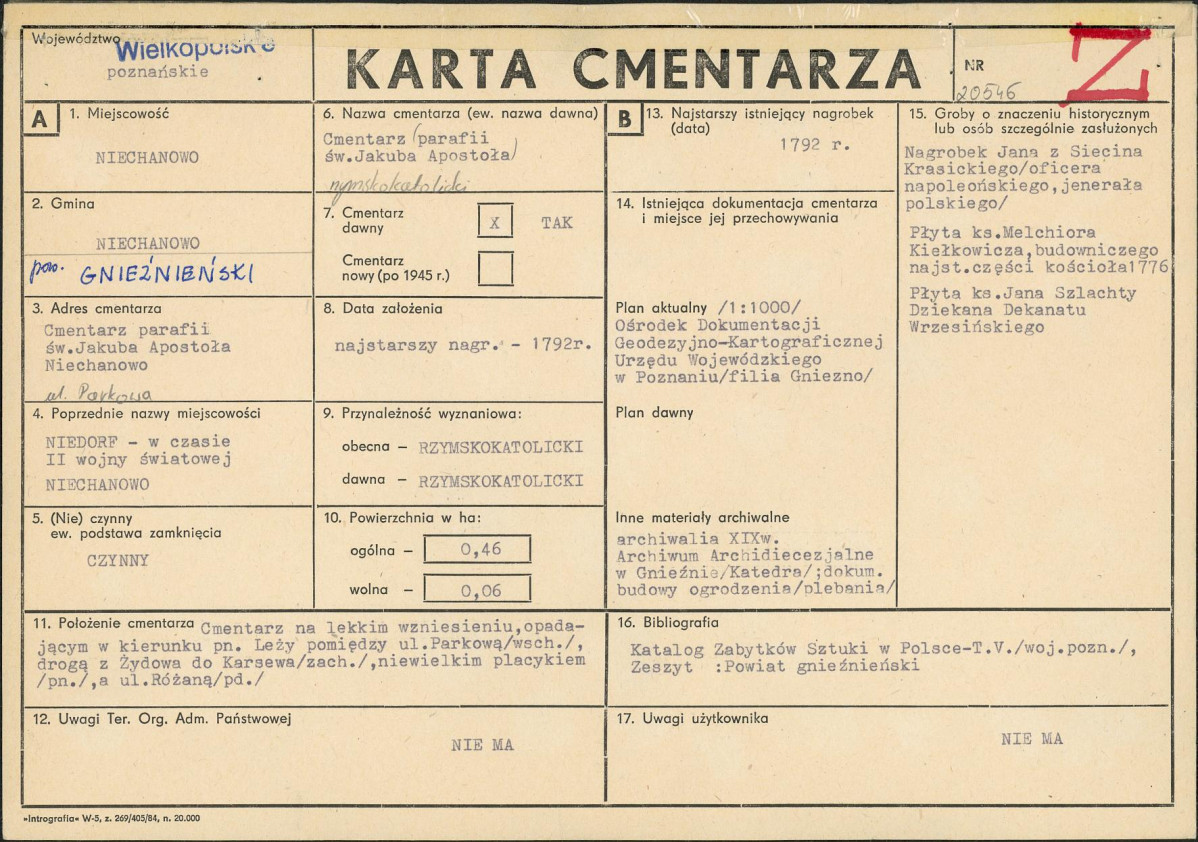 Karta cmentarza, skan nr 1