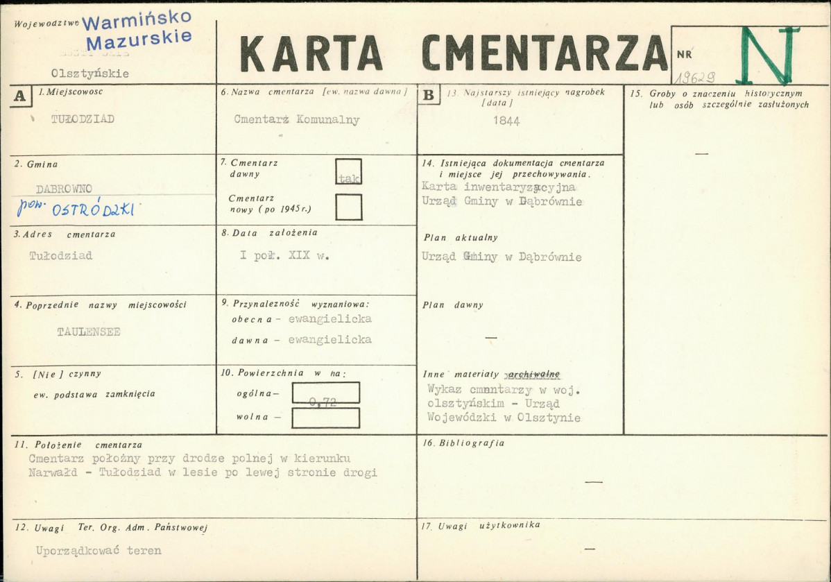 Karta cmentarza, skan nr 1