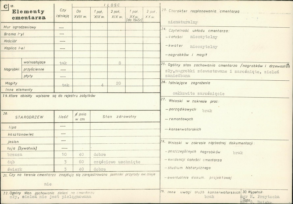Karta cmentarza, skan nr 2