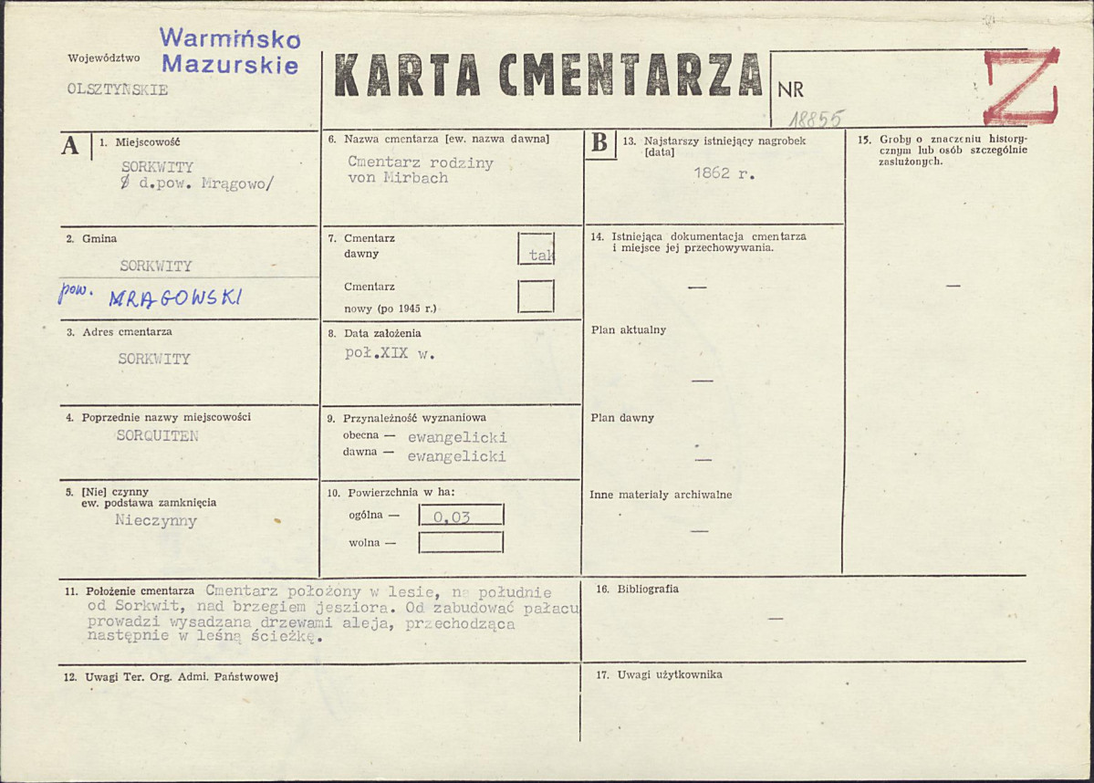 Karta cmentarza, skan nr 1
