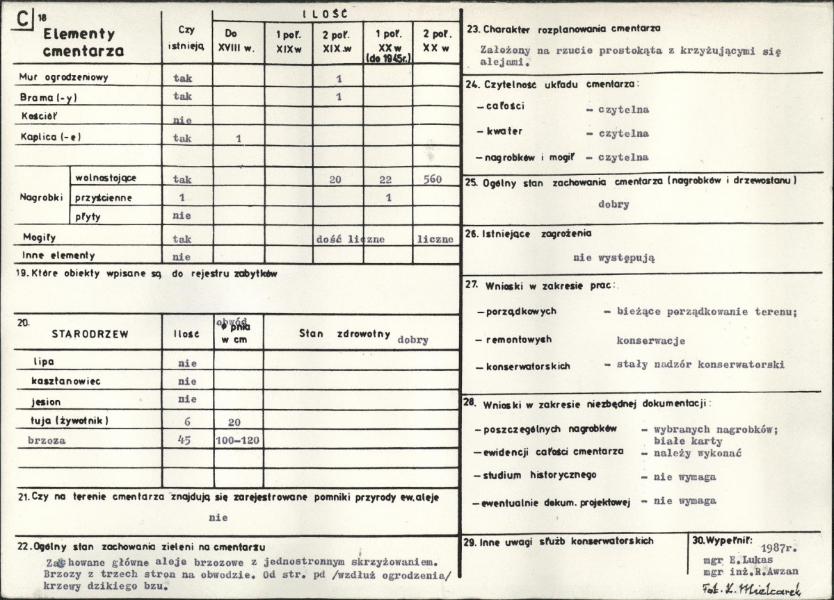 KC - Karta cmentarza, skan nr 2