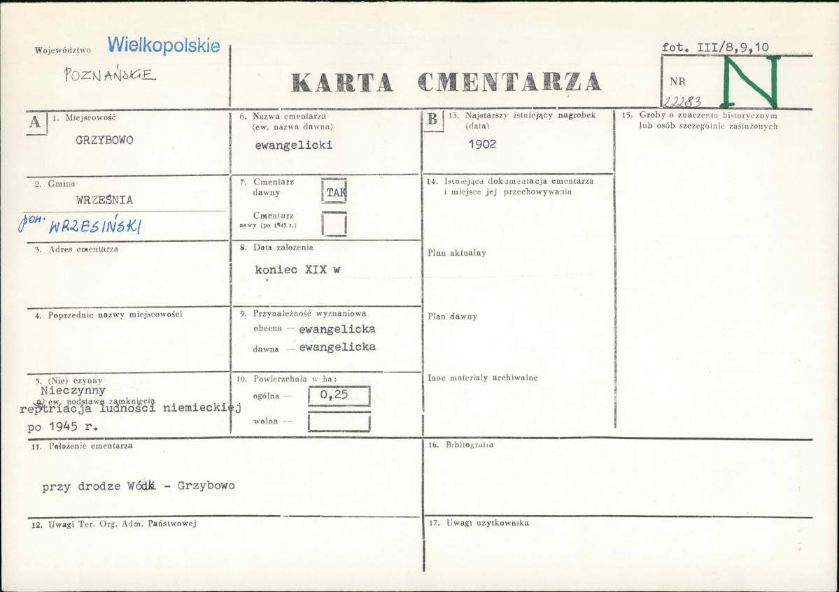 Karta cmentarza, skan nr 1