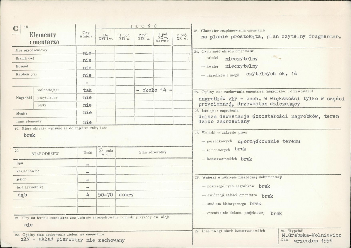 Karta cmentarza, skan nr 2